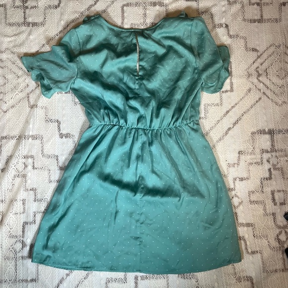 BCBGeneration Teal Polka Dot Mini Dress - Picture 5 of 7
